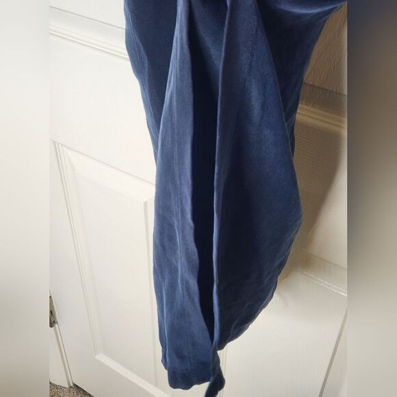 Charter Club 6P Navy Blue 100% SILK Slvless Maxi Women’s Shirt Dress - Picture 6 of 10